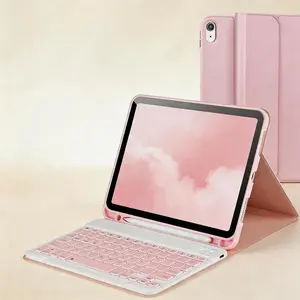 Keyboard Case for iPad 11th Gen A16 2025 / 10th Gen 2022 10.9” – Detachable Bluetooth Keyboard with Pencil Holder, Square Keycaps, Protective Case(Tablet not included)