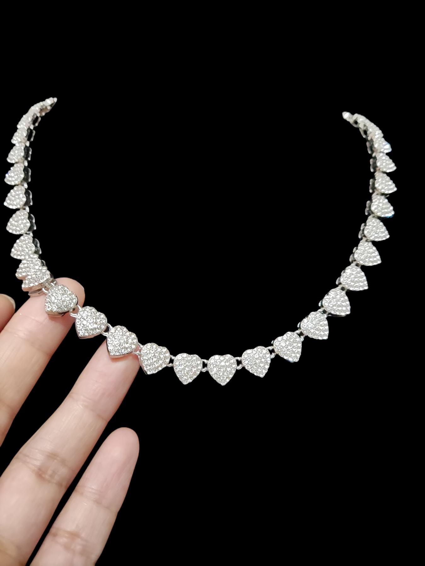 2 Pieces/Set Love Heart Shaped Alloy Necklace & Bracelet Set Jewelry, Men Women Hip Hop Street Style Jewelry, Perfect Gift for Valentine's Day, All Seasons Wear, Fashion Jewelry Set, Elegant Jewelry Set