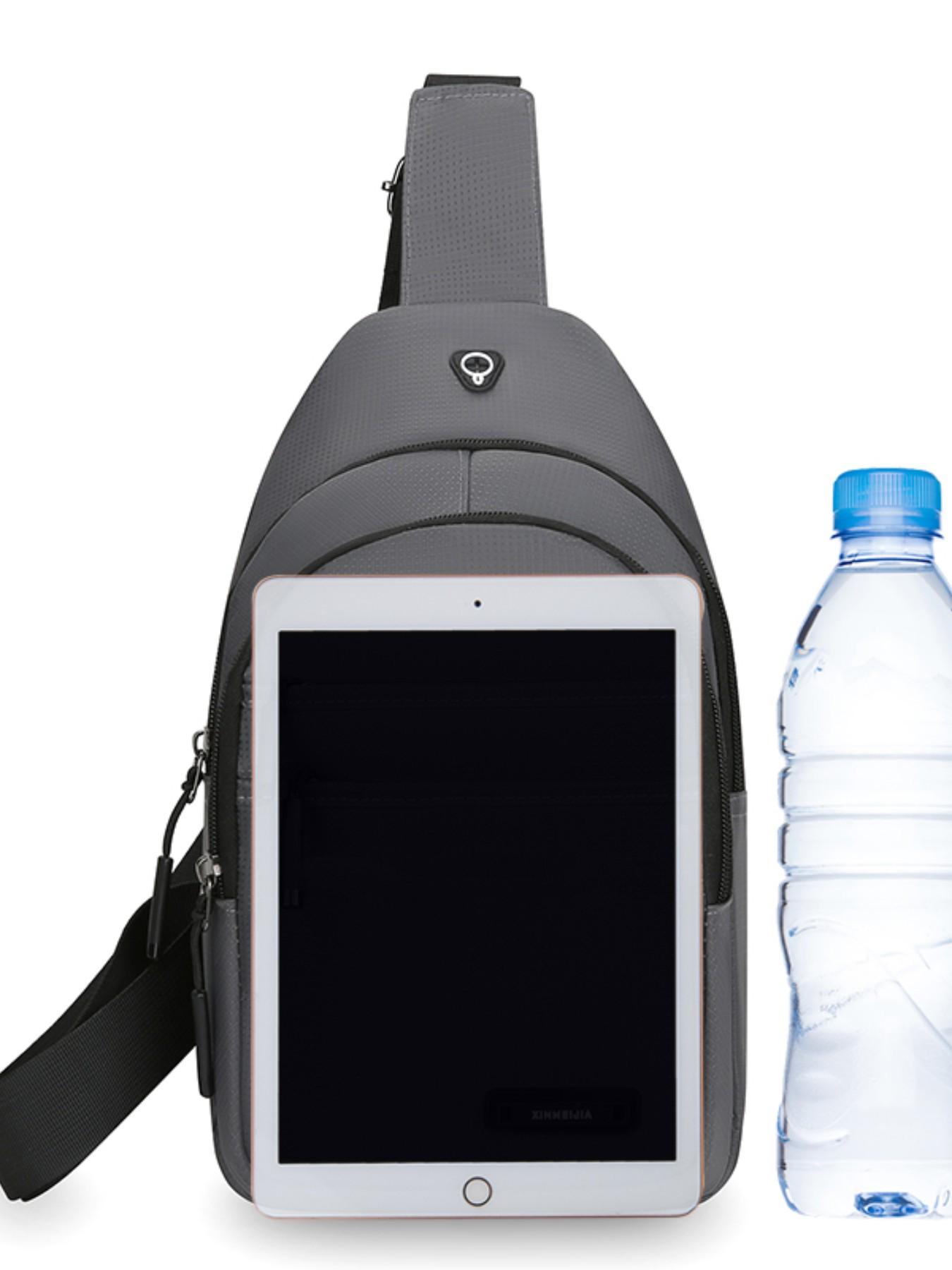 Men's Casual Nylon Chest Bag, Multi-Functional Zipper Pouch, Comfortable Outdoor Sports, Cycling, Commuting, Adjustable Strap Backpack