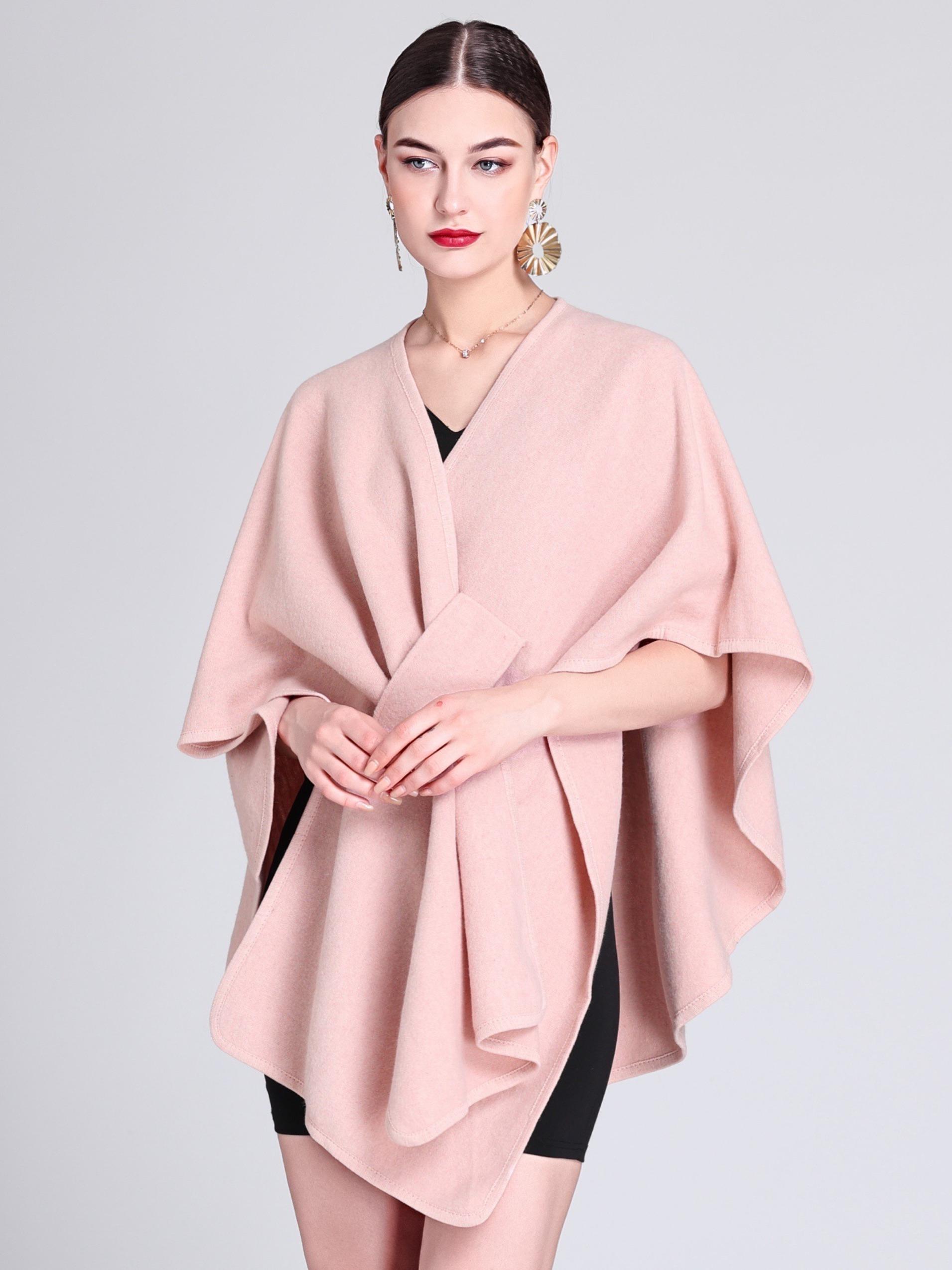 Women's Fall Winter Fashion Solid Color Shawl, Trendy Solid Shawl, Warm Comfortable Scarf, Casual Multifunctional Wrap for Autumn/winter Decor