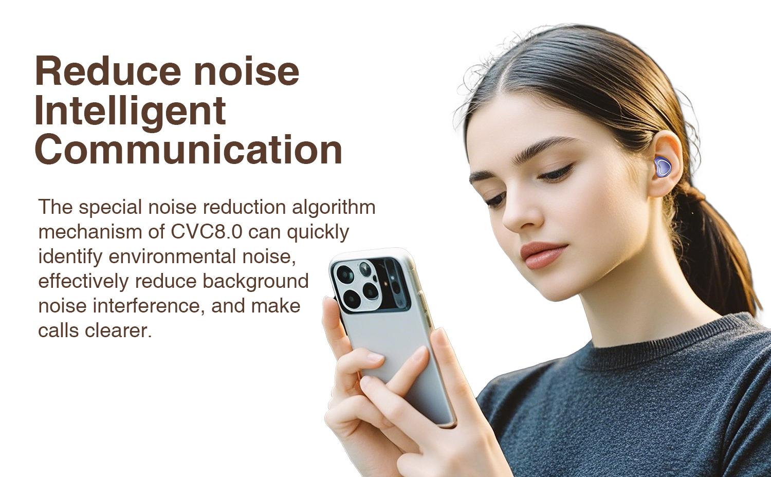 HYUNDAI F9 Heart Shaped Wireless Earphones, Cute Women's Wireless Earbuds，Light-weigh Sports Headset for Work, Hiking, Running and Outdoor Activities