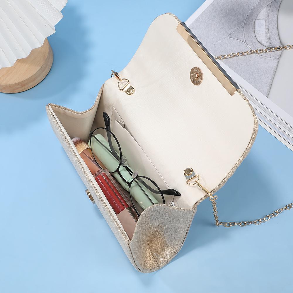 FringeFlutterSparkly Sequin Evening Bag | Pleated Chain Clutch for Prom, Wedding & Date Night