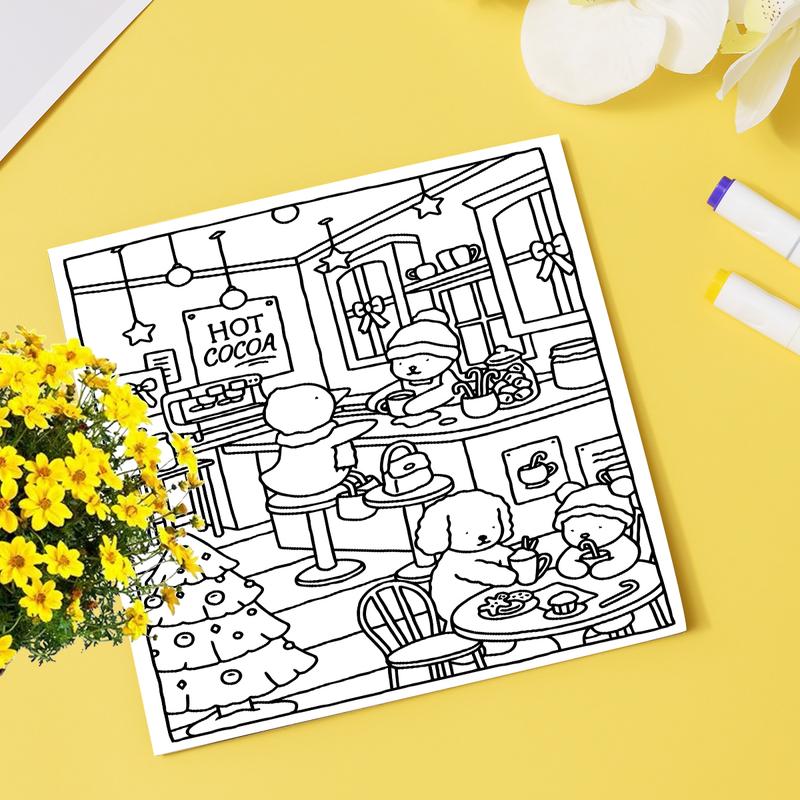 BOBBIE GOODS Adult Coloring Book, 20-Page Drawing Activity, Ideal Gift for Adults & Festive Occasions, Party Supplies