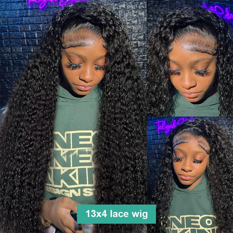 Bling Hair Deep Wave HD Lace front 13x6 13x4 Kinky Curly Human Hair Wigs Transparent Lace Frontal Wig PrePlucked 180 Density Wigs For Women with Baby Hair TikTokShopHolidayHaul
