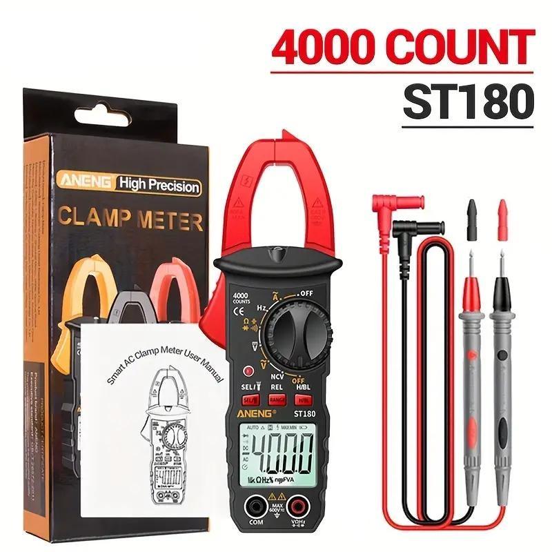 Digital Clamp Meter St180 4000 Counts, Multimeter Clip Voltmeter Ac Dc Voltage Current Tester, Universal Instrument Test Tool