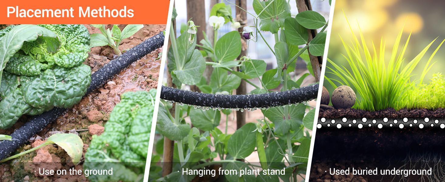 Soaker Hose Kit 50/100/150 ft 1/2", Solid Brass Connectors Rubber Longer Lasting, Heavy Duty Drip Hose to Save 70% Water, Soaker Hose for Garden, Lawn and Yard