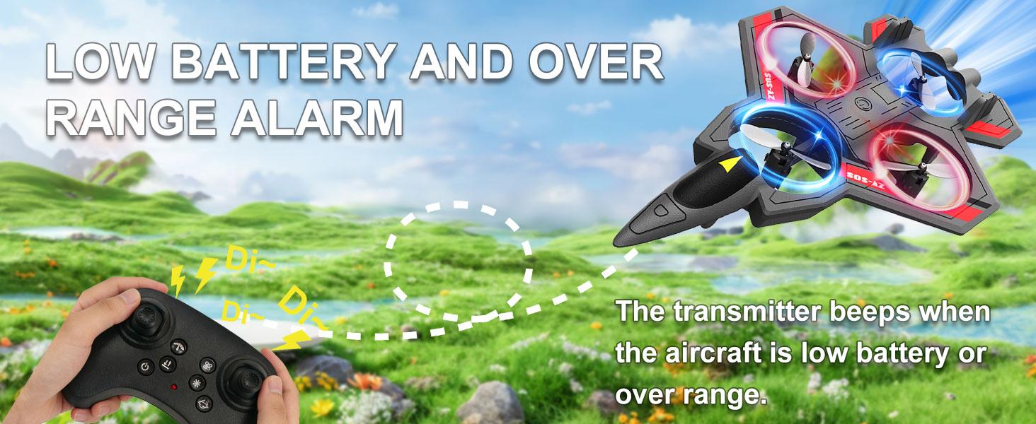 Foam Remote Control Airplanes, RC Planes with Light, RC Airplane Fighter Jet, 360 °   Stunt Roll RC Planes, Stunt Roll, Drones for Men, Remote Control Plane (Red)