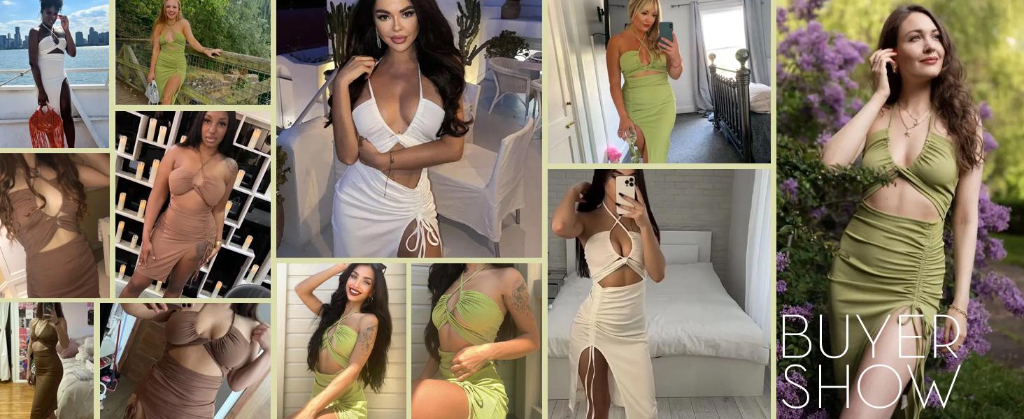 ZAFUL Women's Sleeveless Dress Sex Midi Halter Dresses Criss Cross Cami Womens Dresses Dress for Party ZAFUL Women's Sleeveless Dress Sex Midi Halter Dresses Criss Cross Cami Womens Dresses Dress for Party