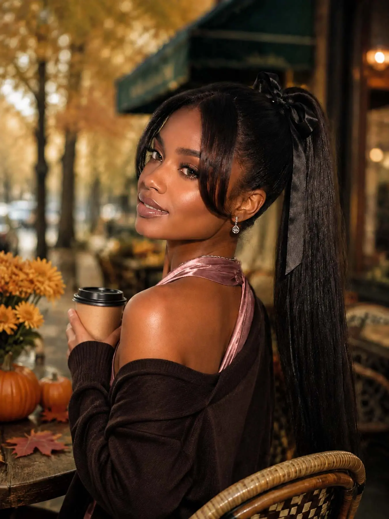 1 PCS 100% Human Hair Ponytail Extension Ribbon Wrap Around Long Straight Silky Pony The Remy Hair Quality That Blends Seamlessly, Adds Instant Length & Volume for a Natural, Flawless Look. Perfect for Daily Glam! Natural Black, Brown