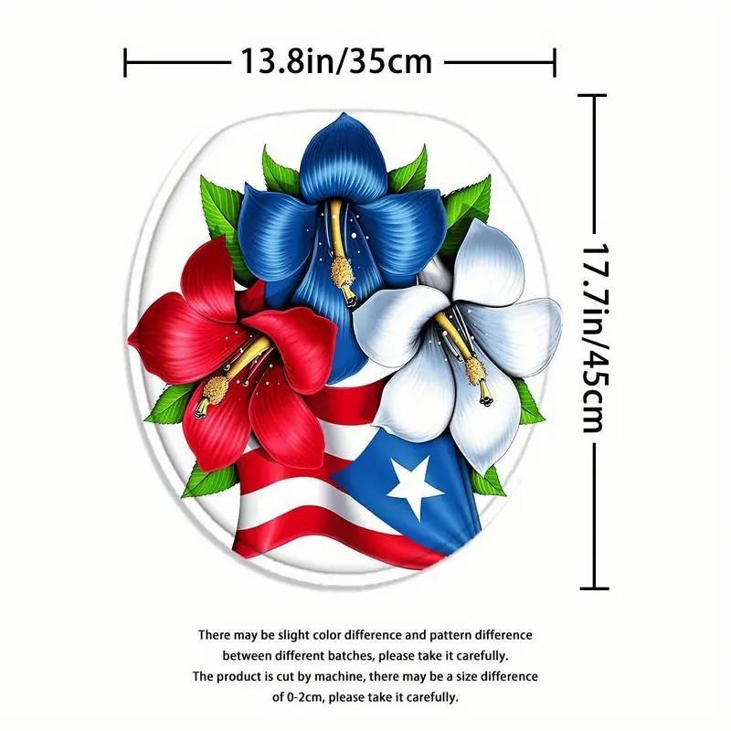 1/4pcs Puerto Rican flag pattern shower curtain set, includes non-slip mat, U-shaped rug, and toilet seat cover. Perfect for bathroom decoration, partitioning, and beautifying the space. Comes with 12 shower curtain hooks. Bathroom Decoration Accessories