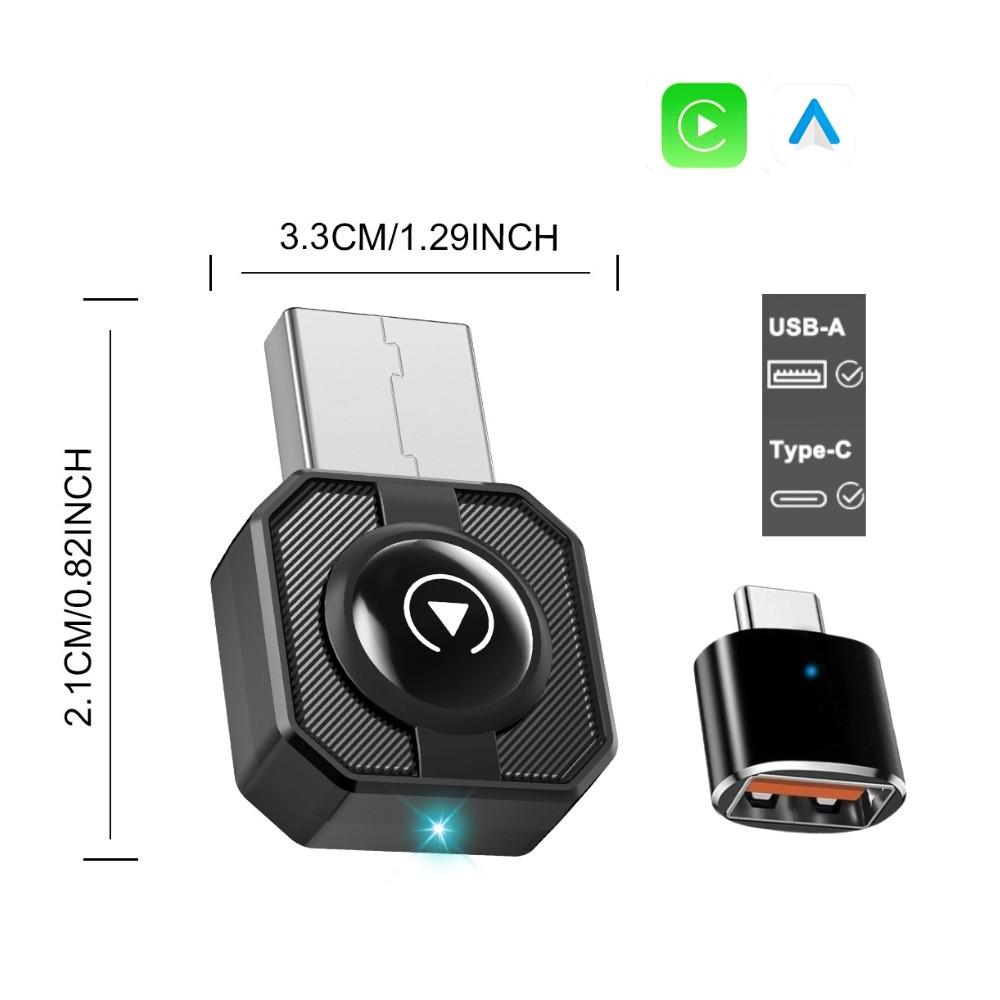 Carplay & Android Auto Wireless Adapter, Convert Wired to Wireless, Plug & Play, Seamless Connection, Hands-Free Driving, Smart Navigation, Wireless Carplay Dongle