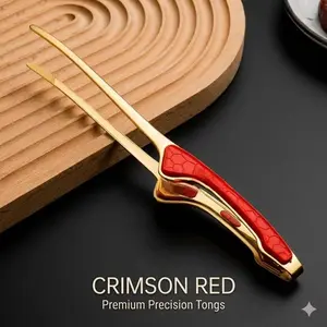 1pc，Stainless Steel Kitchen Clamp with Non-Slip Handle, High Temperature Resistant BBQ Clip, Ideal Metal Food Clamps for Cooking & Serving