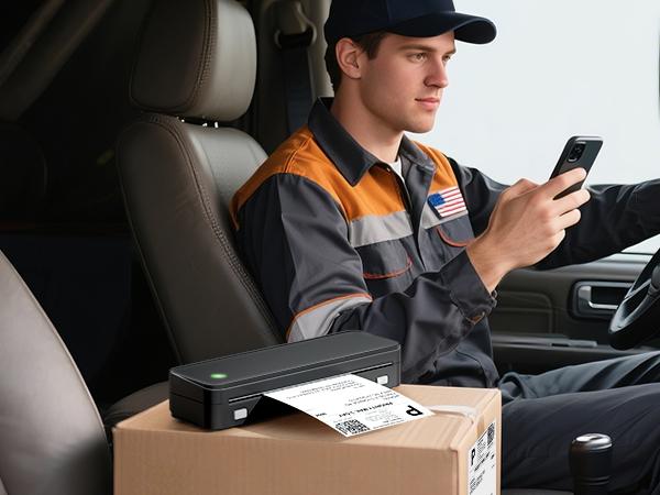 Jadens Portable Thermal Printers,Wireless Bluetooth Smart Printer with 6 Roll Various Sizes Paper,Support US Letter for Business Office Home School