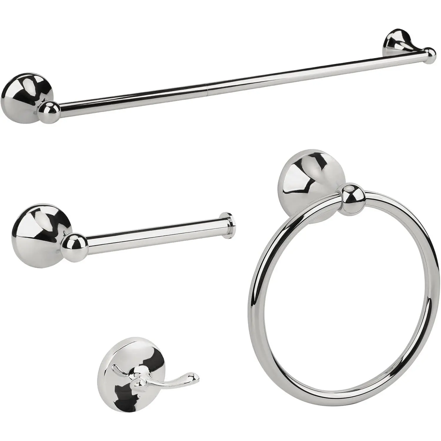 4 Piece Antique Bathroom Hardware Accessories Set Chrome,Towel bar Set 24 Inch Towel Bar Set,Towel Rack Set,Bathroom Towel Holder Set