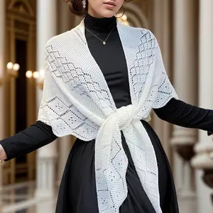 Fashion Knitted Cotton Hollow Scarf Shawl Solid Color Women Summer Air-conditioned Room Cape Ladies Simple Warps Wholesale