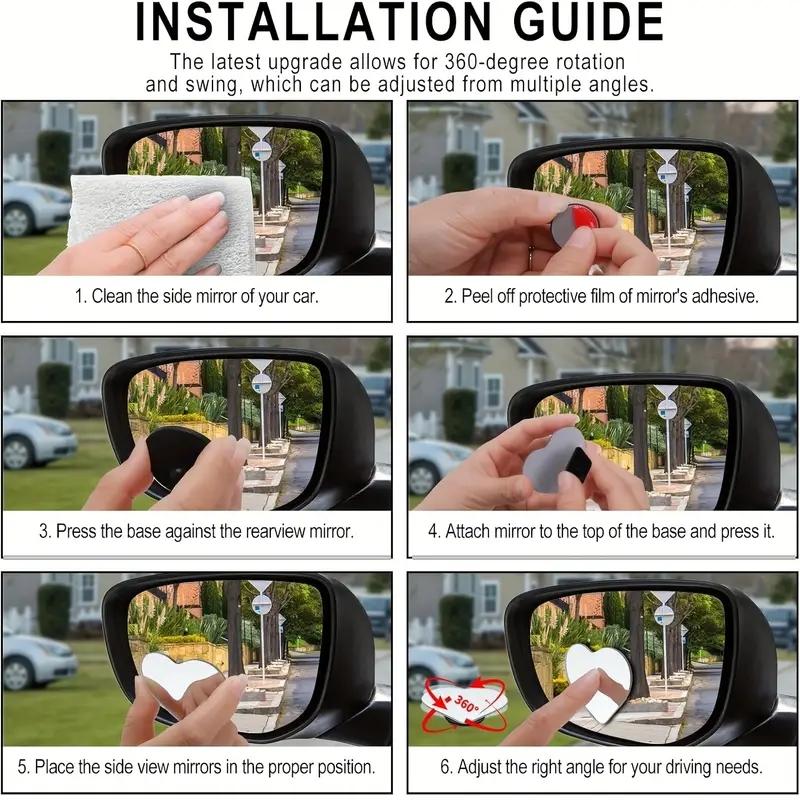 Heart Shaped Car Blind Spot Mirror, 360 Degree Wide Angle Convex Mirror, Car Exterior Accessories for Car Parking, Automotive Rearview Mirror Accessories