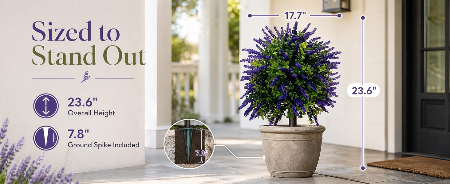 Artificial Topiary and Boxwood Topiary Set of 2 - 23.6" H x 17.7" W UV Resistant Faux Greenery Balls with 7.8" Ground Stakes, Planter Insert Urn Filler for Front Door, Porch, Entryway Artificial Topiary and Boxwood Topiary Set of 2 - 23.6" H x 17.7" W UV Resistant Faux Greenery Balls with 7.8" Ground Stakes, Planter Insert Urn Filler for Front Door, Porch, Entryway