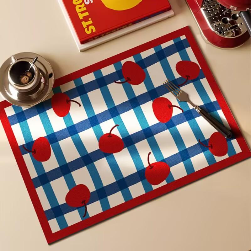 Kitchen Countertop Mat Waterproof Oil-Resistant, Coffee Machine Pad, Home Dining Table Bar Tea Insulating Cup Mat, Cartoon Retro Design