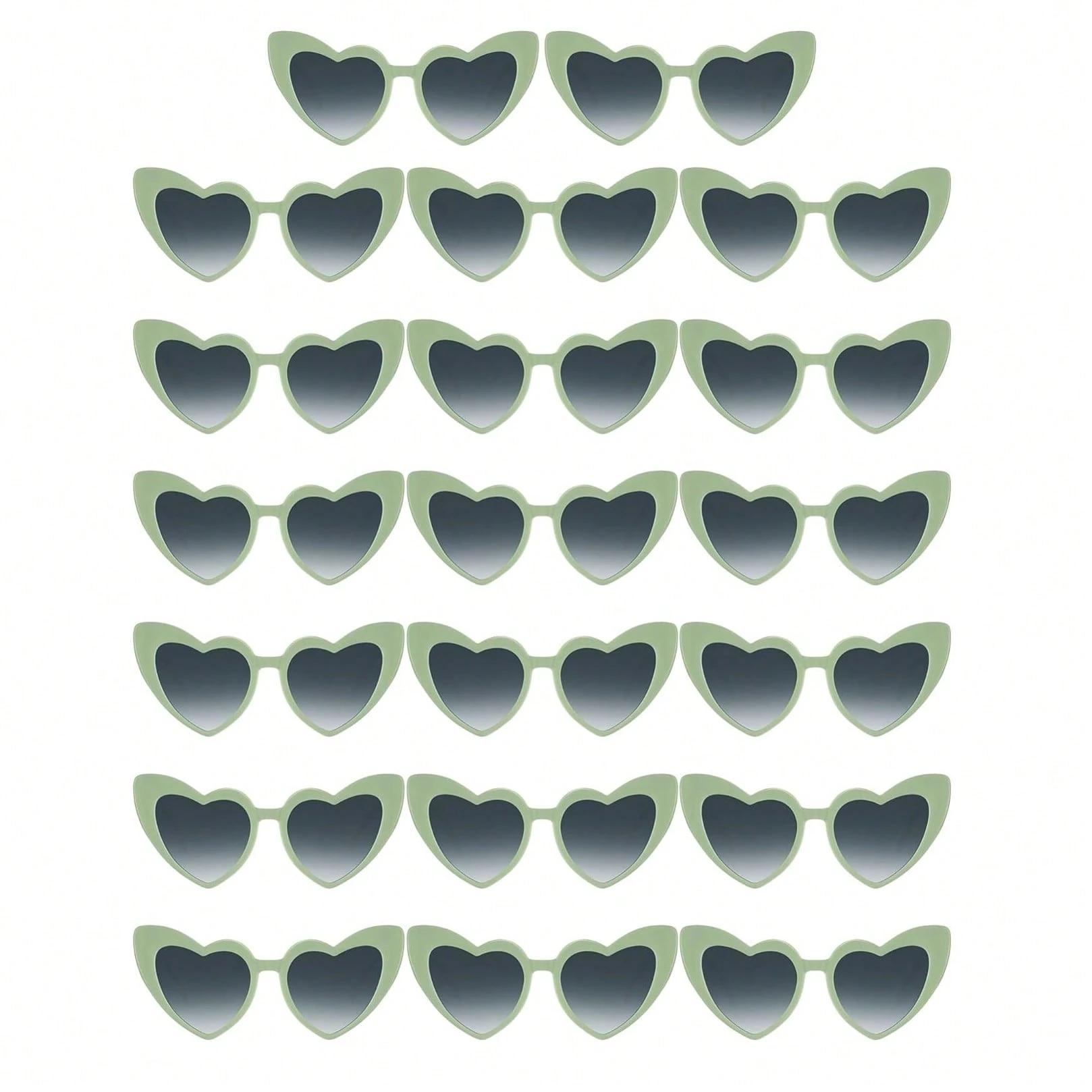 Heart Shaped Sunglasses, 12pcs/set Trendy Heart Sunglasses, Fashion Accessory for Bridal Shower, Bachelor Party, Wedding, Birthday