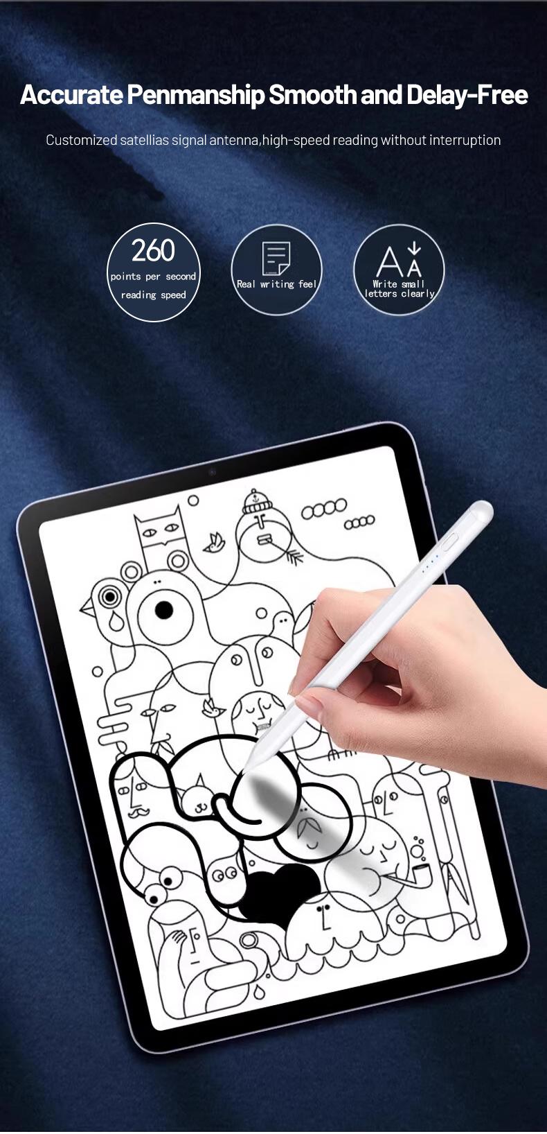 Universal Touch Pen for Android iOS Windows, Capacitive Screen Touch Function, Compatible with iPad Apple Pencil Huawei Xiaomi Tablets, Touchscreen Pen, Capacitive Stylus Pen, USB Rechargeable Stylus