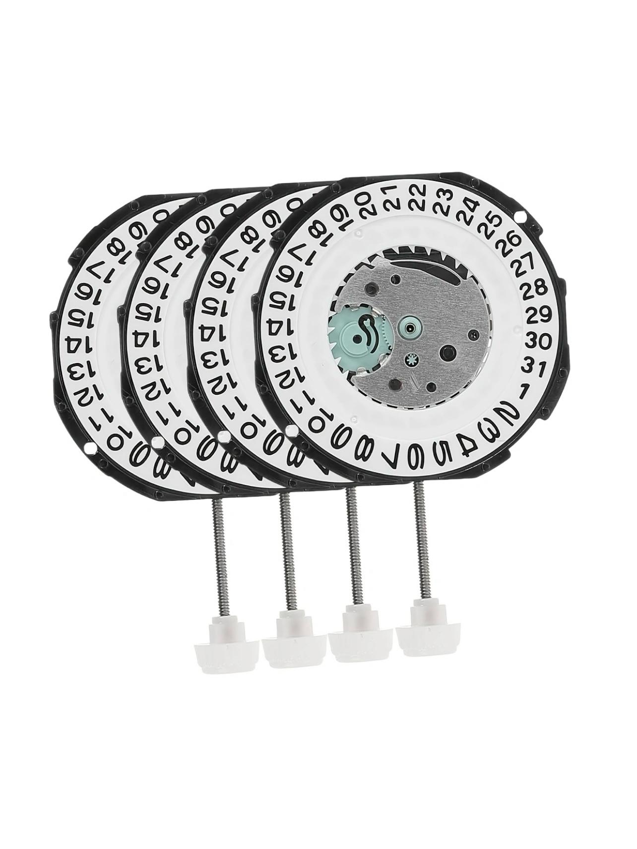 4 pieces SL28 single calendar quartz watch movement replacement parts - no battery, small watch movement replacement parts, easy to install metal accessories for watchmakers, suitable for watch repair