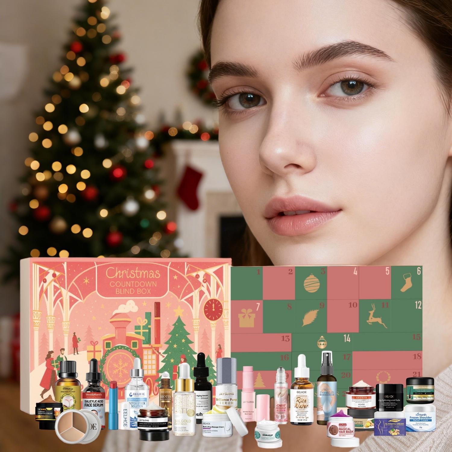 TikTok hit product - Christmas makeup set. Makeup Palette Set. Hydrating and moisturizing skincare makeup. Multiple combinations. Gift idea for surprise gifts. The best gift for girls.