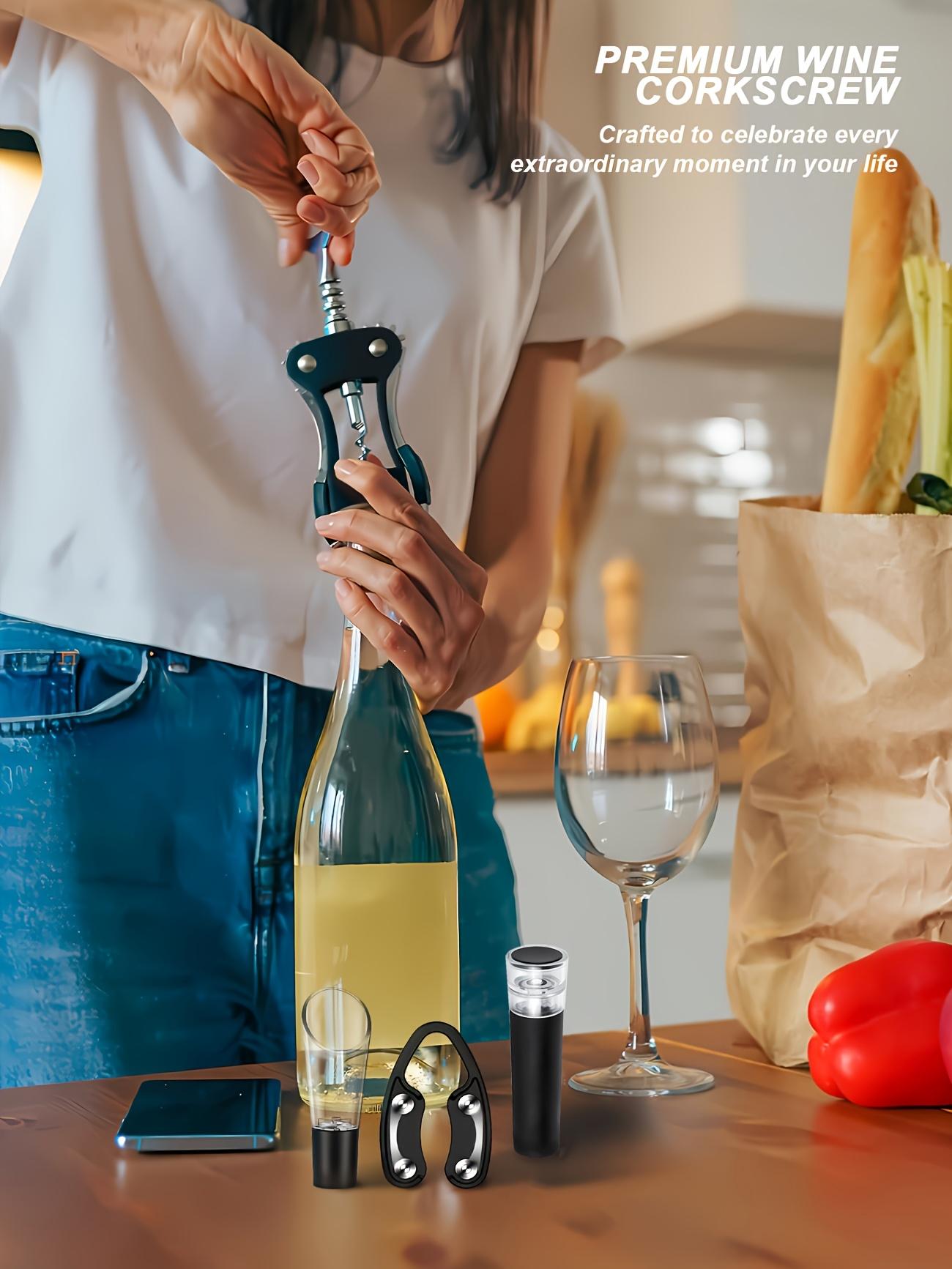 Wing Corkscrew 4Pcs Set Multifunctional Wine Beer Bottle Opener Stainless Steel Kitchen Bar Gadget