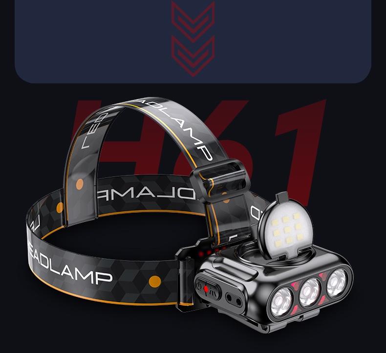 Headlamp Fishing Hat Clip Light Induction Night Fishing Lamp Long Battery Life Headband Illumination Strong Light Rechargeable Super Bright