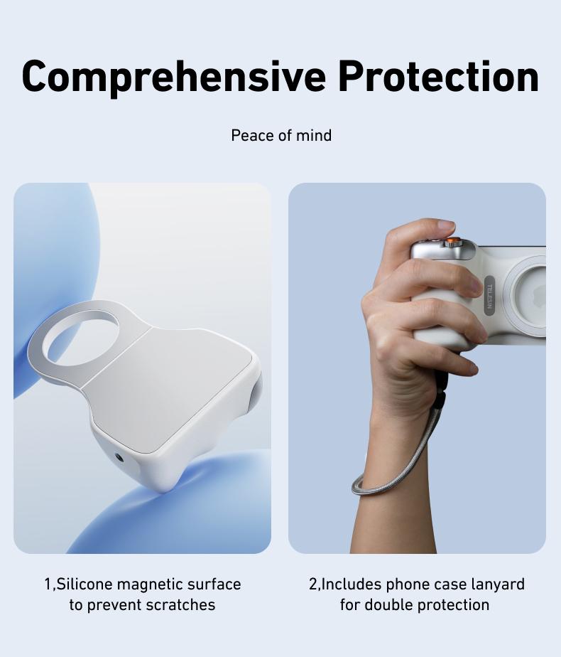 Magnetic Phone Camera Grip with Wireless Shutter – DSLR-Style Handle for iPhone & Android, 1/4" Screw, Ergonomic Design, Perfect for Vlogging, Selfies, and Steady Shots, Compatible with iPhone 17