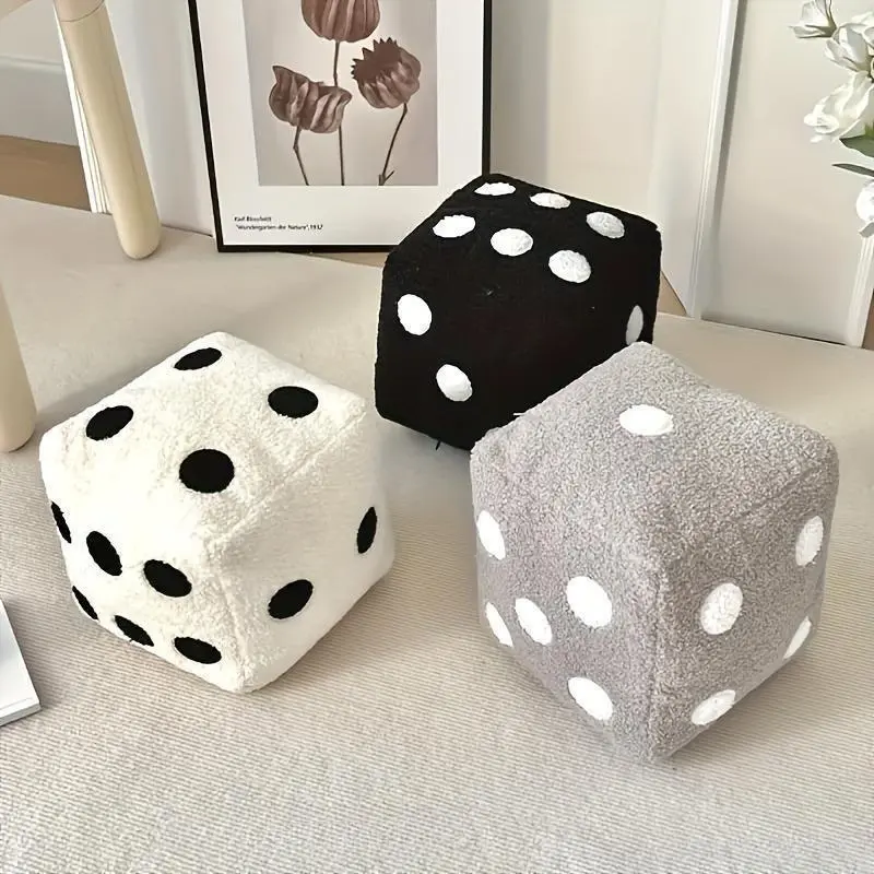 Dice-Shaped Soft Plush Pillow, Comfy Cushions, Creative Decorative Cushion for Game Rooms & Watch Parties, Sports & Outdoor Accessories Home Decor Piece