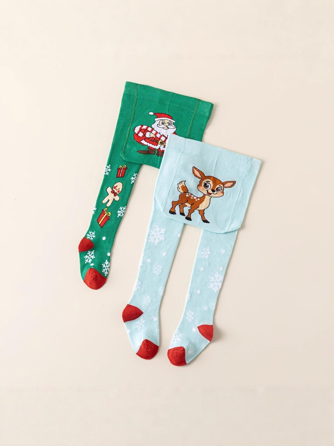 Christmas Pattern Jumpsuits Set, Fun Style, Precise Craftsmanship, Perfect for Holiday, 2 Pairs Pack, Clothes