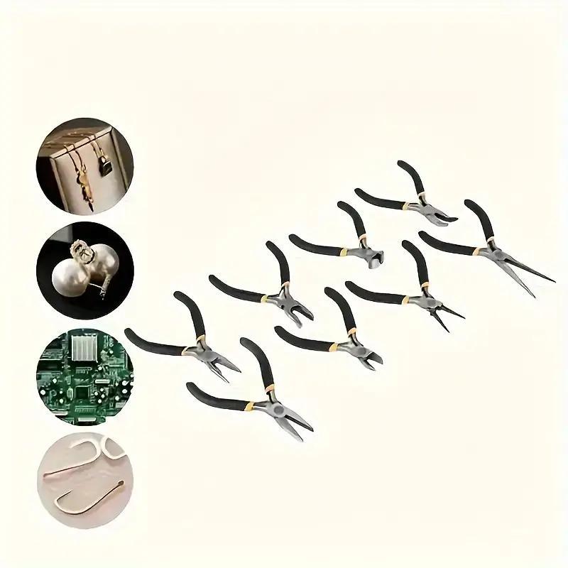 Professional Multi-Function Pliers Set, Ergonomic Design, Includes Mini Bent Nose, Wire Strippers, Metal Construction, Home Repair Tools