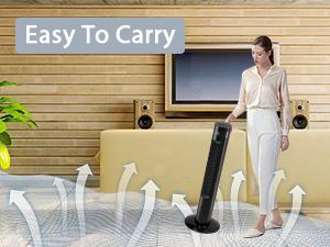 【NOT AC】Antarctic Star 43 Inch Tower Fan - Portable Electric Oscillating Fan with Remote Control, Quiet Operation, 3 Speed Settings & Timer Function, Bladeless Floor Standing Fan for Bedroom, Office & Indoor Use[No Cooling]