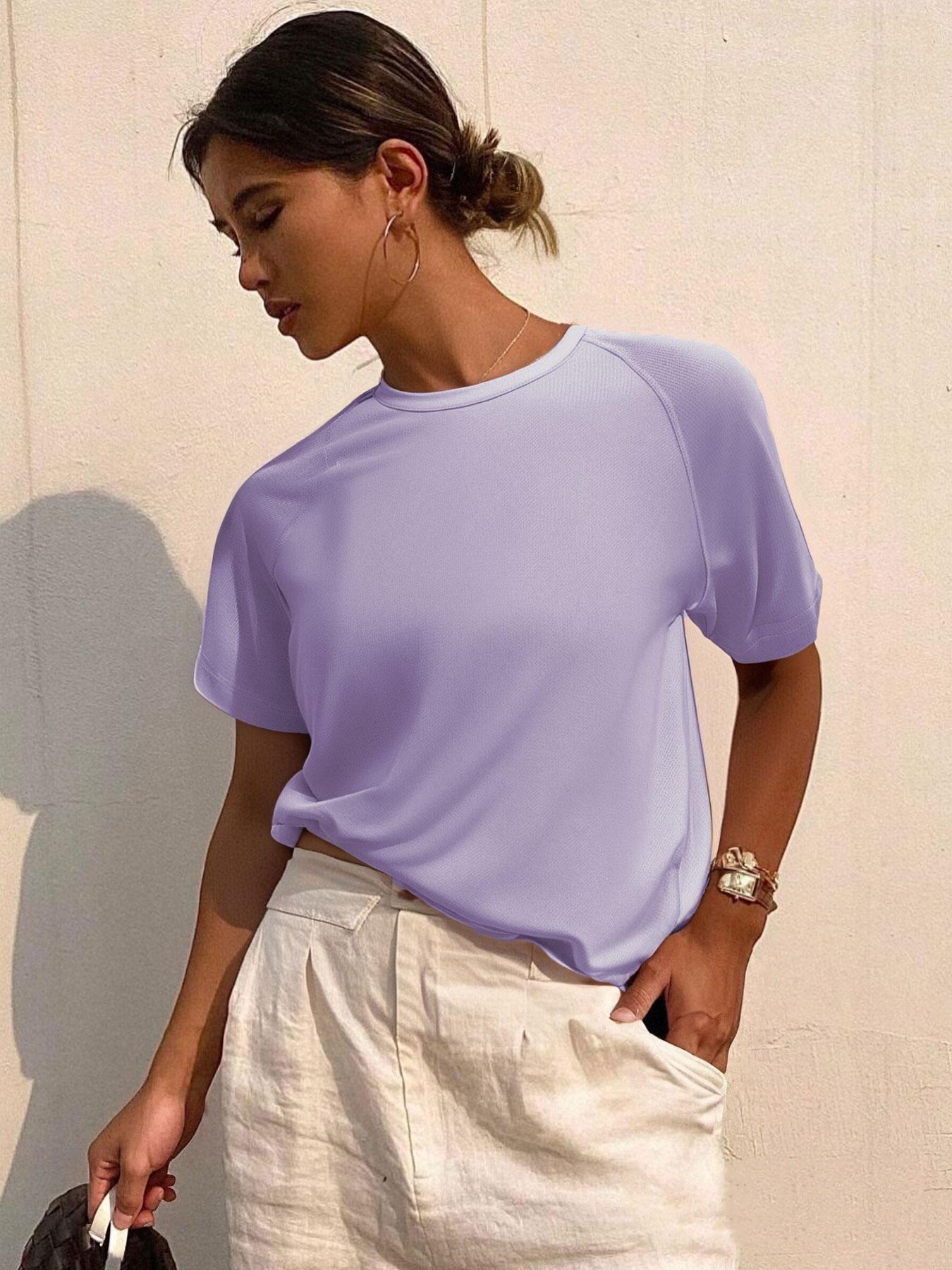 Women's 3-Piece Outdoor Quick-Dry Short Sleeve Running Sports Top, Breathable Lightweight Training Shirt, Summer Gym Yoga Wear