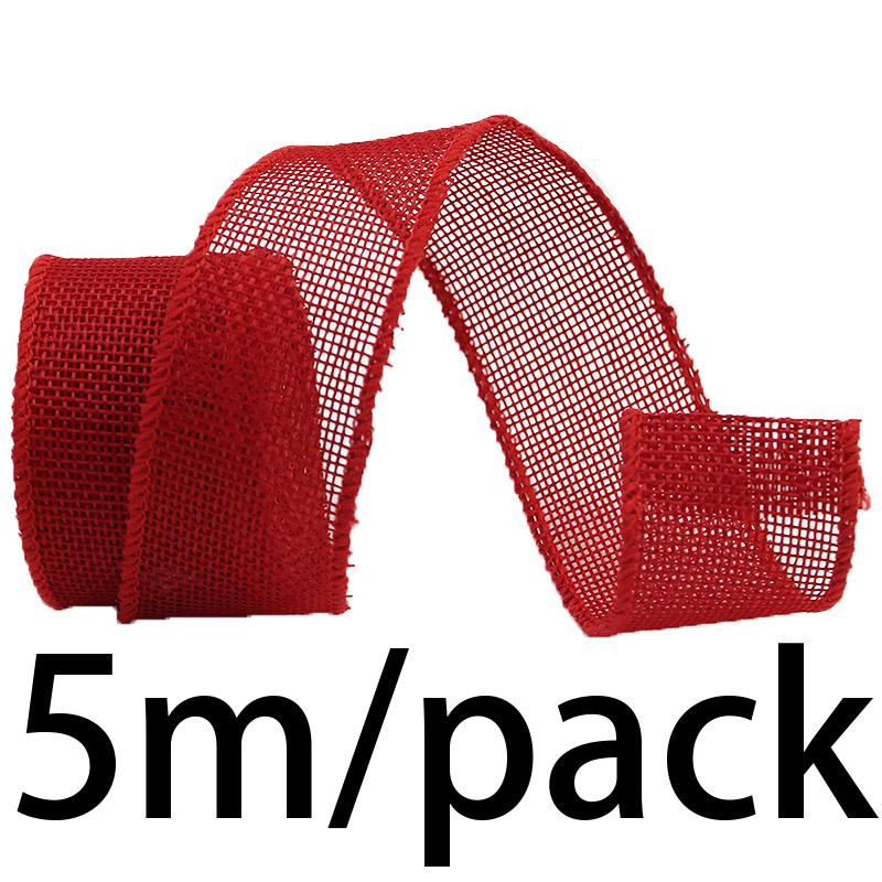 Hemp Ribbon for Large Bows and Wreaths, Imitation Hemp Ribbon, 4cm Width, 5m Length, Perfect for Christmas Tree Decor, Gift Wrapping, Tie Bands