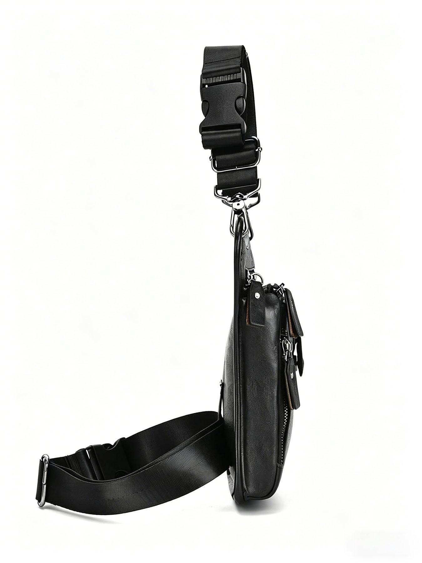 ravel Essential Multi-Functional Leather Bag, Large Capacity Crossbody/ Waist/Thigh/Hip Pouch with Multiple Pockets for International Trips & Weekend Getaways