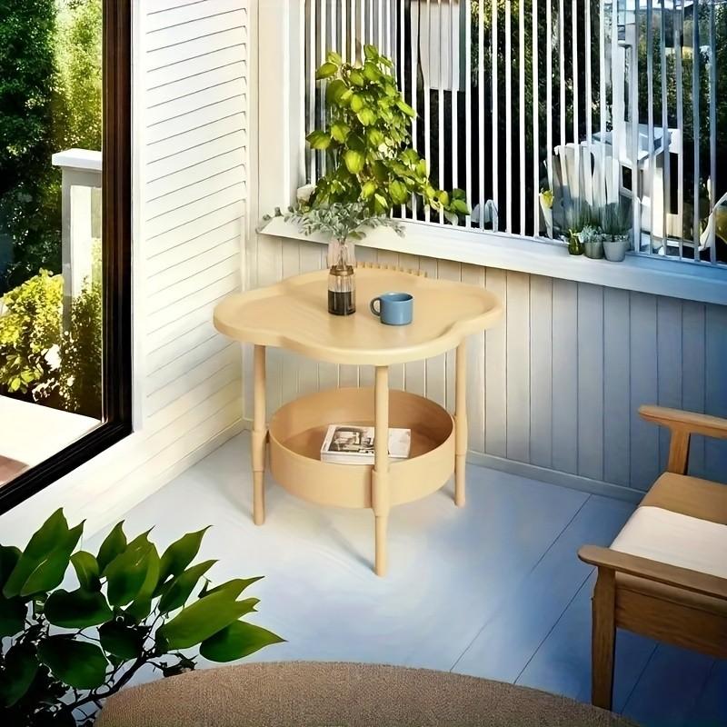 Classic Fashion Storage Table, Dual Layer Design, Ideal for Bedside, Living Room, Office, Modern Minimalist Side Table, Rounded Edge, Kitchen, Bathroom, Bedroom