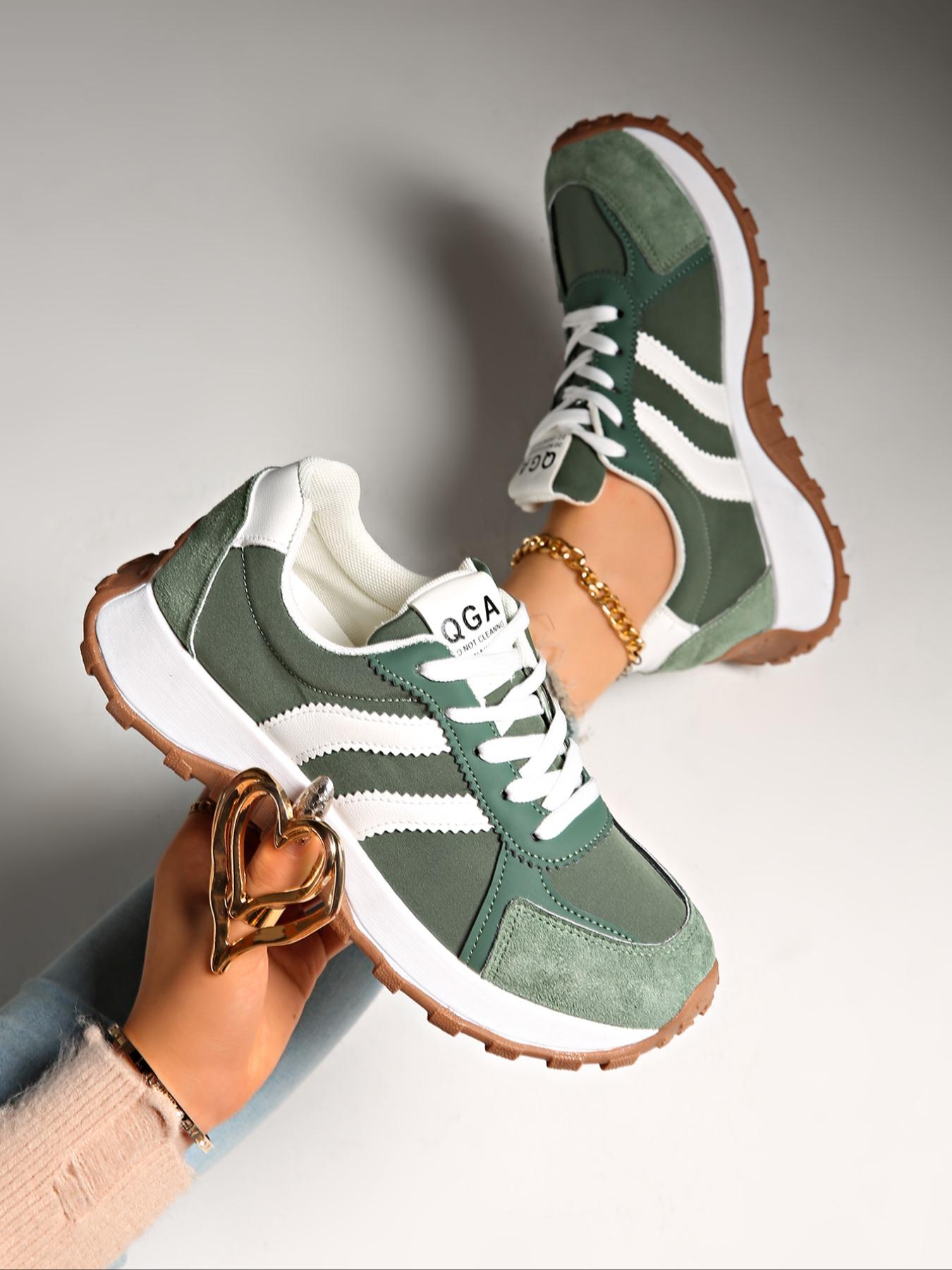 Women's Fashion Thick Sole Sneakers, BreathableWalking Shoes,Comfortable Support, CasualTextile Upper, Rubber Sole, All Seasons,Breathable Outdoor Shoes