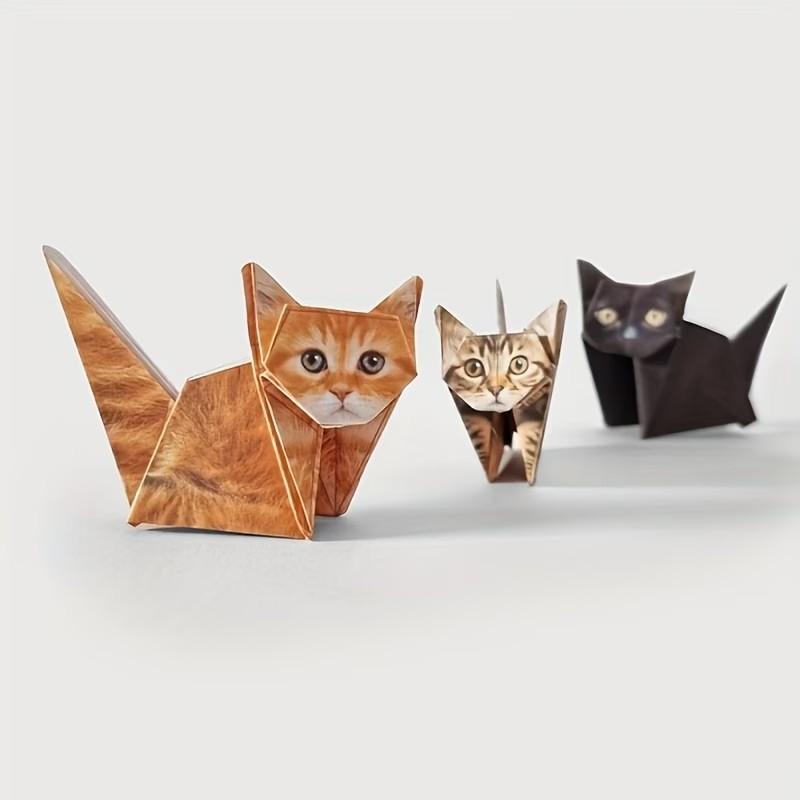 50pcs DIY 3D Paper Cat Dog Origami Kit, Step-By-Step Instructions, Pre-Cut Pieces, Easy Assembly, Fun Gift, Home Decor, No Glue Needed
