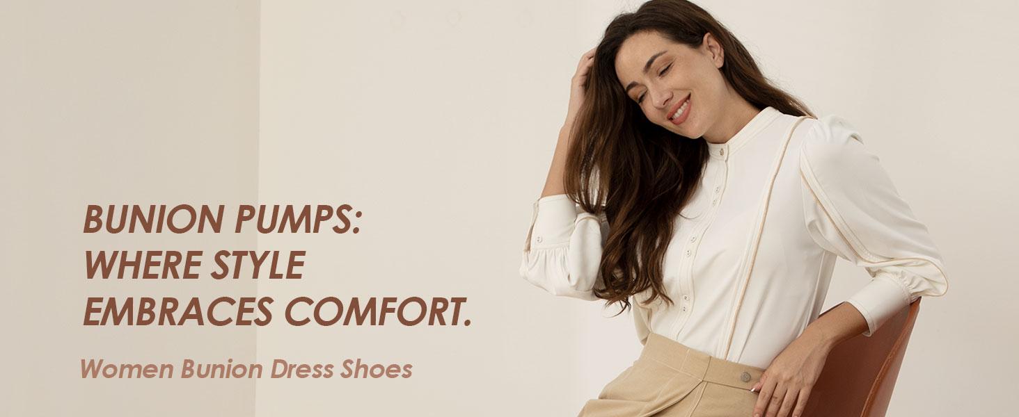 Women Accommodating to Bunions Dress Shoes Low Heel Pumps Slip On Loafers Footwear Girl