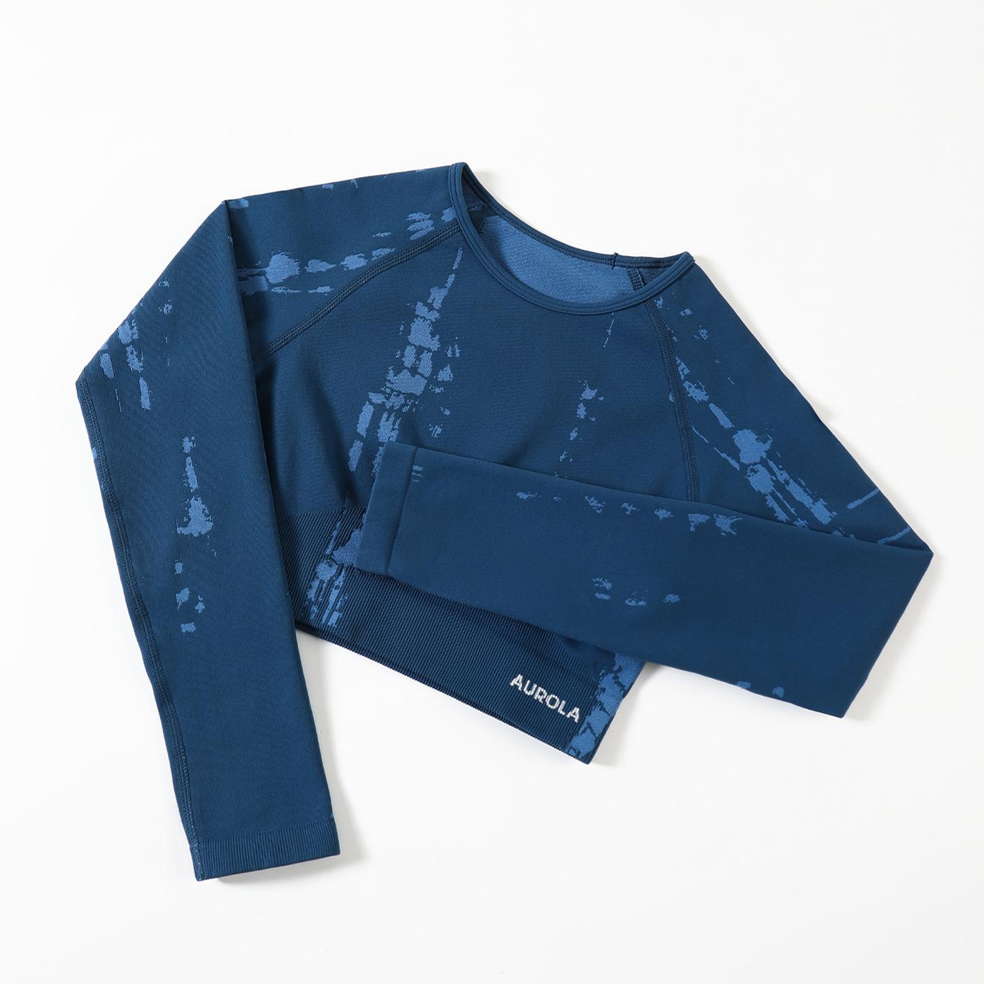 AUROLA Serpent Snake Long Sleeve Shirts for Women, Seamless Workout Crop Tops Crew Neck Cropped T Shirt Athletic Yoga SpringStatements Gym Outfit Tee Gym Exercise Activewear