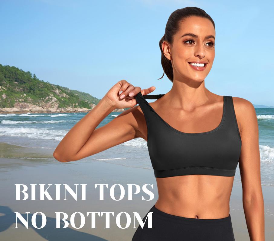 Tempt Me Women Sports Bra Bikini Top Push Up Scoop Neck Bathing Suits Top for Teen Girls