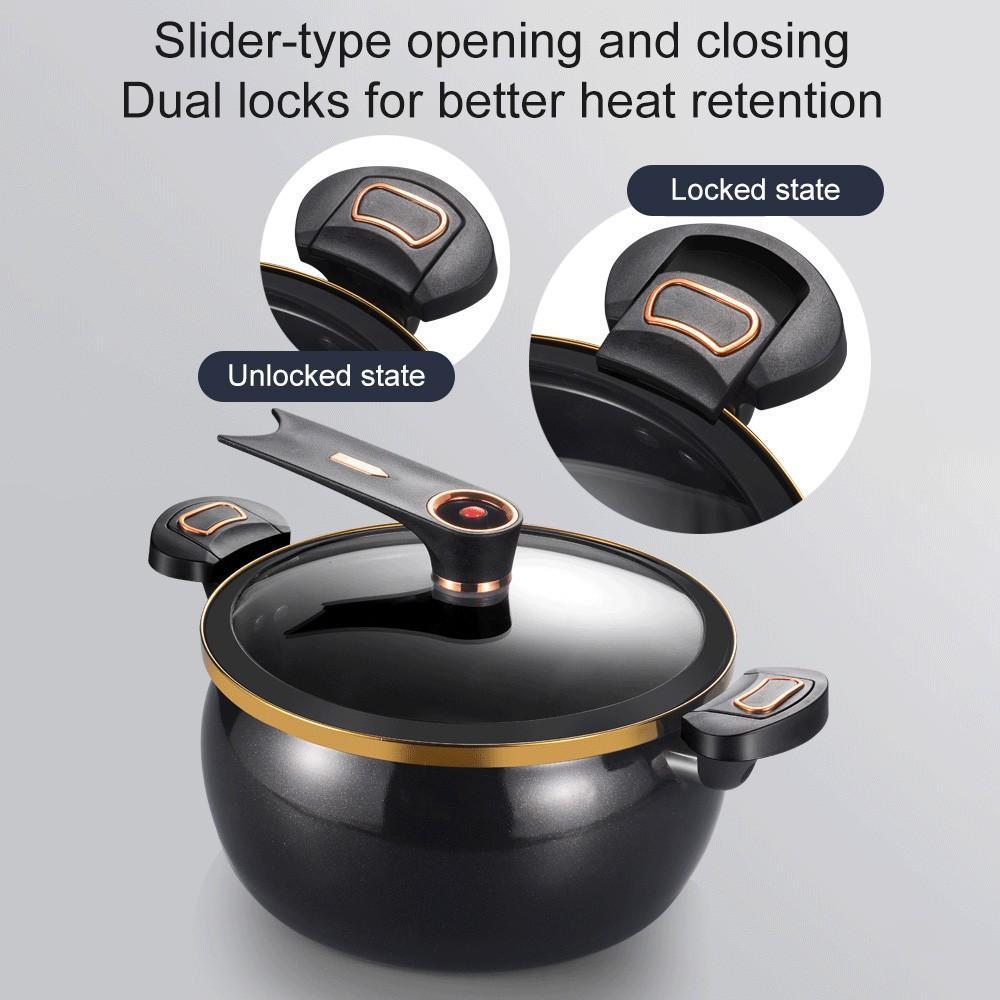 Micro Improved Pressure Cooker 8.45Qt Nonstick Cooking Pot Fast Cooking Kitchen Cookware with Safety Valve Glass Lid for Gas Stovetop Kitchenware