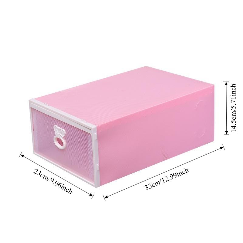 The new multi-color plastic shoe box can be stacked and durable storage and finishing boxes. The drawer type is easy to open and close. It is suitable for storage of a variety of shoe types and saves space. Artifact