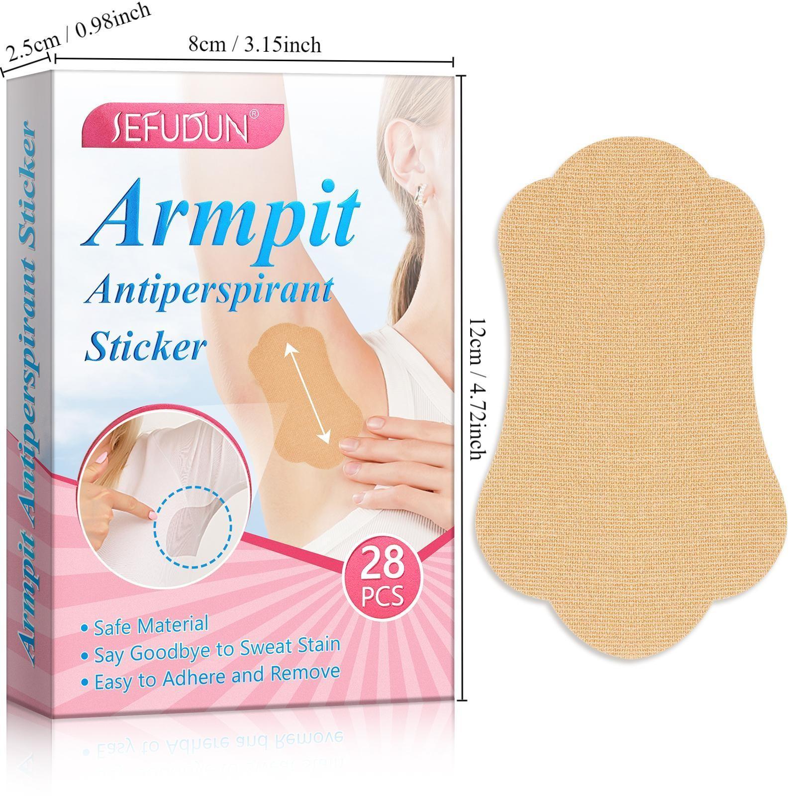 Sefudun Underarm Sweat Patches 28pcs, Soft Skin-Friendly, Gentle Leak-Proof, Lightweight Breathable, Summer Use, No Damage to Clothes