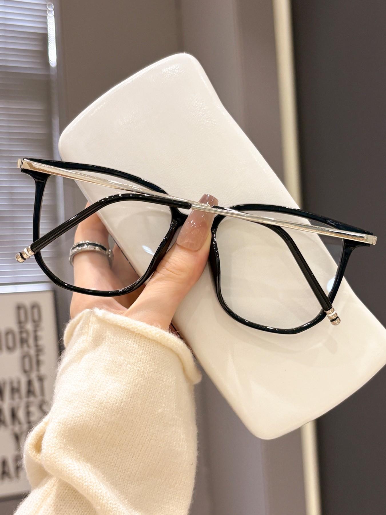 Rectangular Style Casual Women's Flat Mirror, Leopard Pattern Eyeglasses, Suitable for Office Commuting, Outdoor Leisure Activities, Fashion Accessory