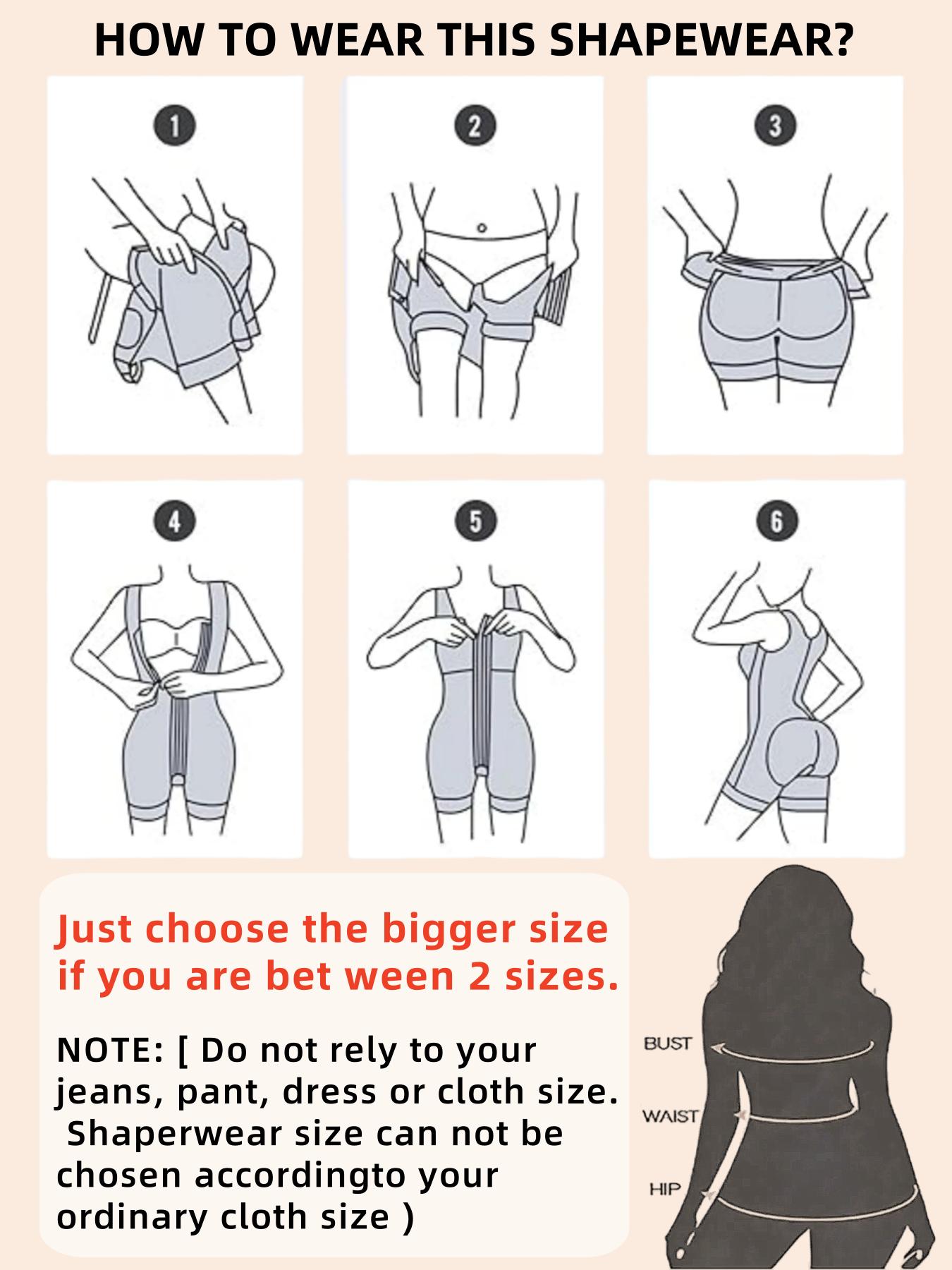 1 Count Women's Compressing Body Shaper, Fajas, Adjustable 4 Row Hooks Colombian Shapewear, Tummy Control Shapewear Bodysuit, Solid Color Jumpsuit, Open Bust Bodysuit, Suitable For Training Or Sports