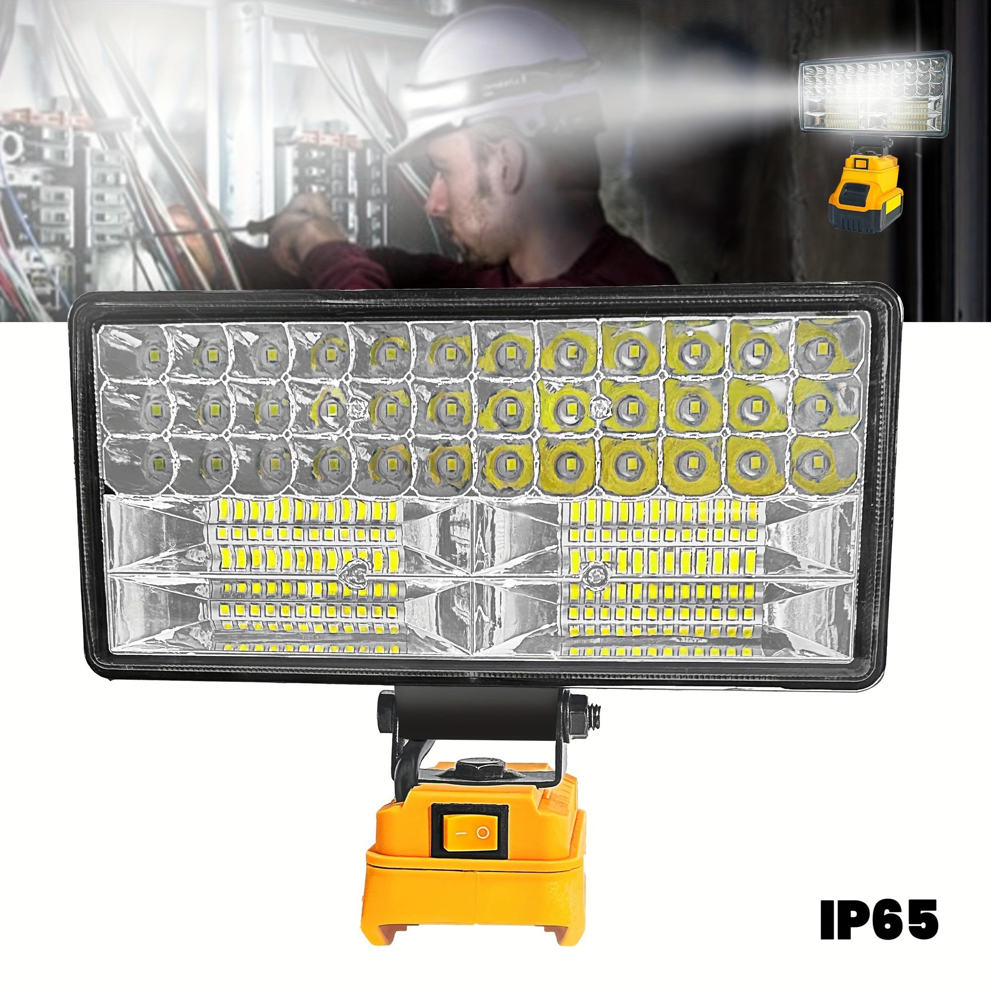 Wireless LED Spotlight, 3-8 Inch LED Light, Compatible with 20max Dewalt Battery, Dual USB Charging Port, Camping, Car Repair, Emergency Lighting