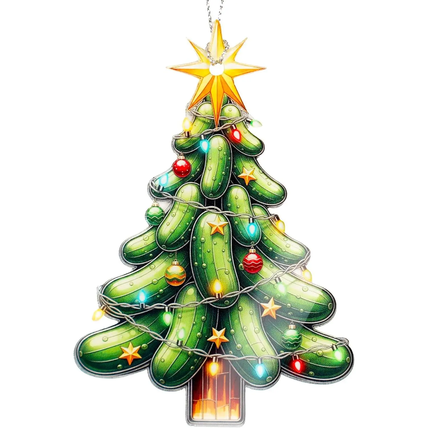 2026 Modern Synthetic Pickle Christmas Ornament, Funny Gag Tree Decor, Holiday Decoration for Pickle Lovers