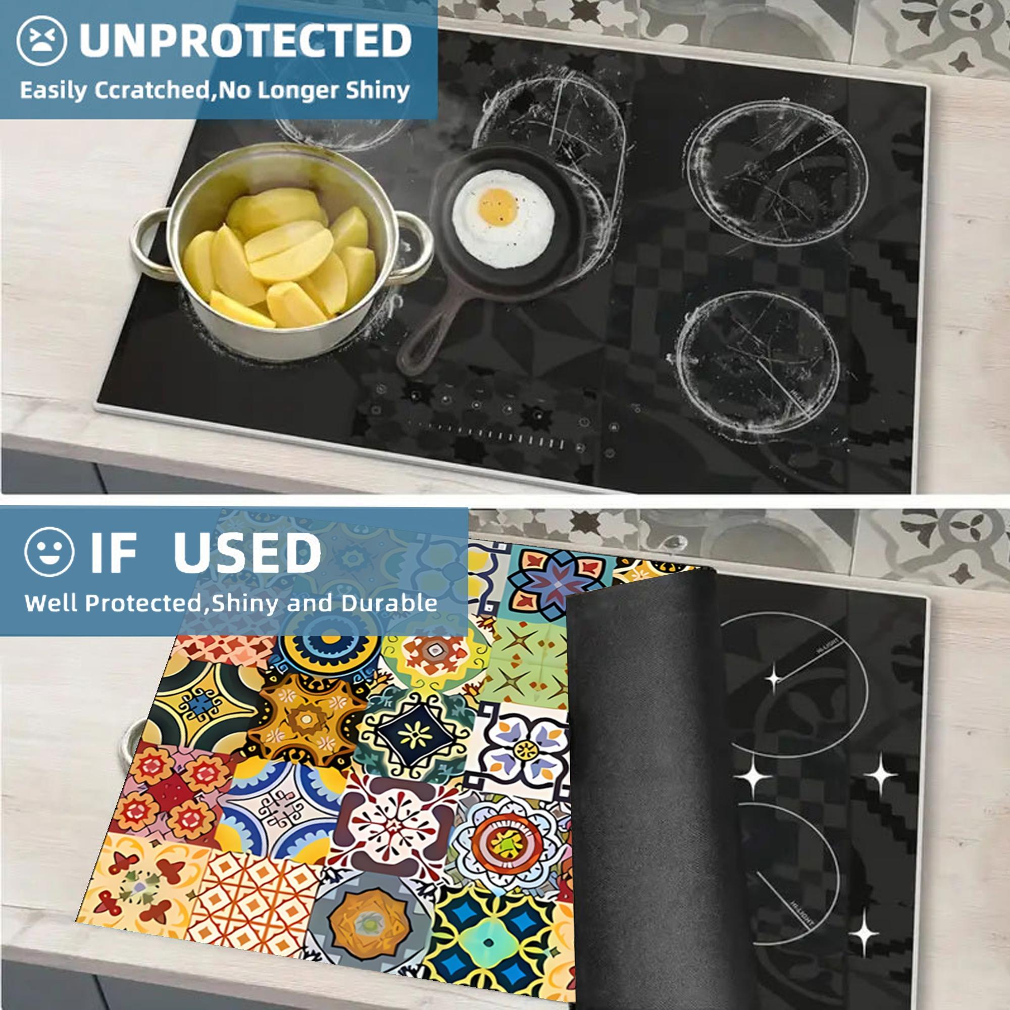 Soft Electronic Stove Panel Protector Pad, Multi-Pattern Striped Design, Scratch Resistant, Easy to Clean, Suitable for Any Kitchen, Kitchen Decorative Placemat